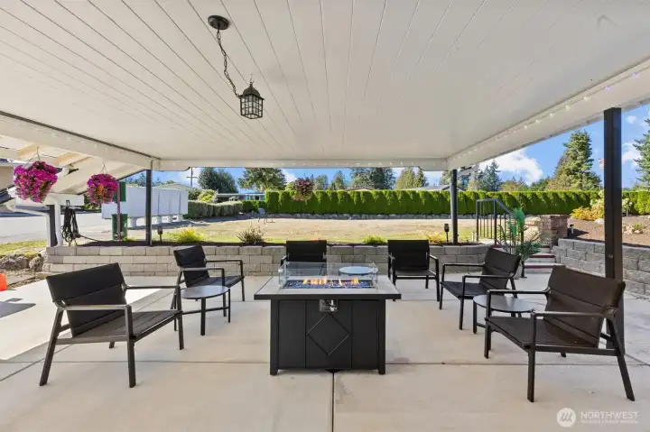 Come sit by the fire table and relax.