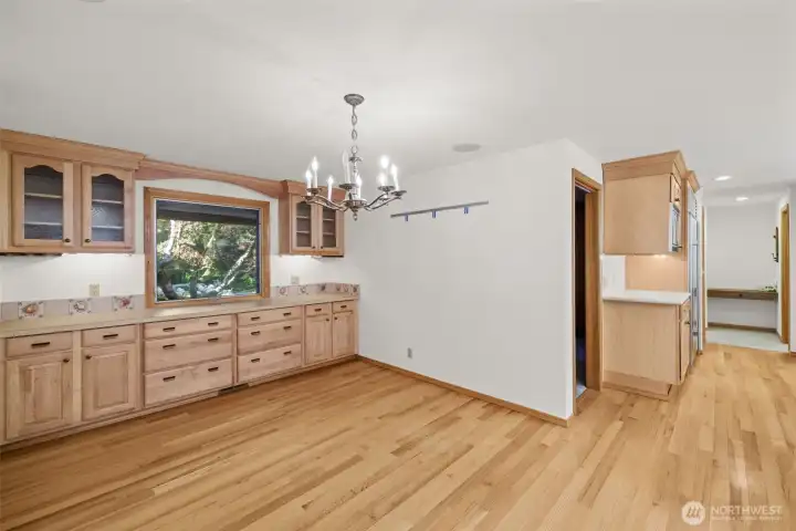 Formal Dining Room Features Built-Ins for Storage and Serving