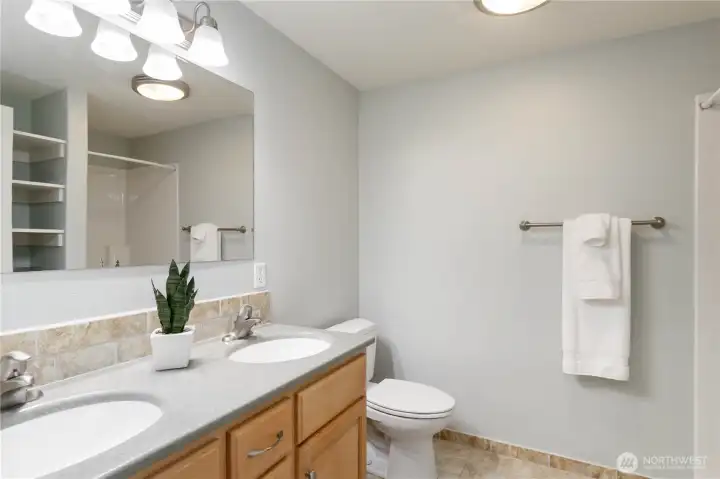 Primary Suite Bathroom with Double Sink Vanity
