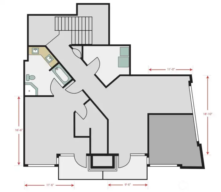 Upper floor blueprint with loft/den & 2nd Primary Suite