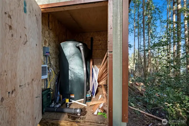 The pressure tank is already in place, just needs your home to connect to!