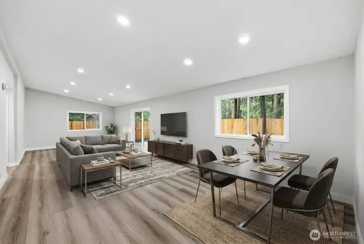 Family room and dining area