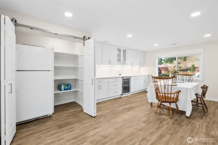 Dining Room, Pantry with 2nd Fridge.  Beverage Fridge included.