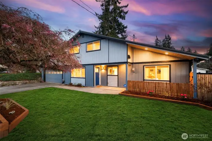 Front Yard Twilight (Grass seed is sprouting now - this is edited grass)