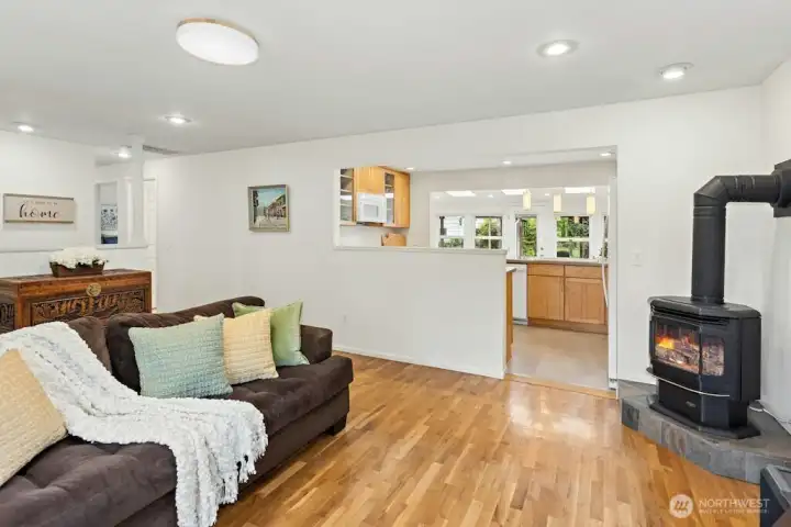 Gas fireplace keeps things cozy in the winter time!