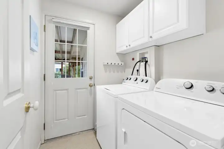 Brand new washer and dryer in the laundry room w/ access to backyard