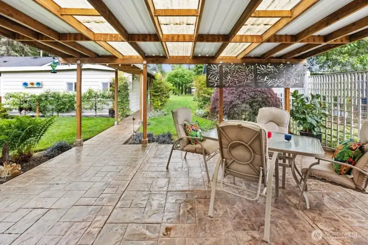 Great entertaining space on the back patio!