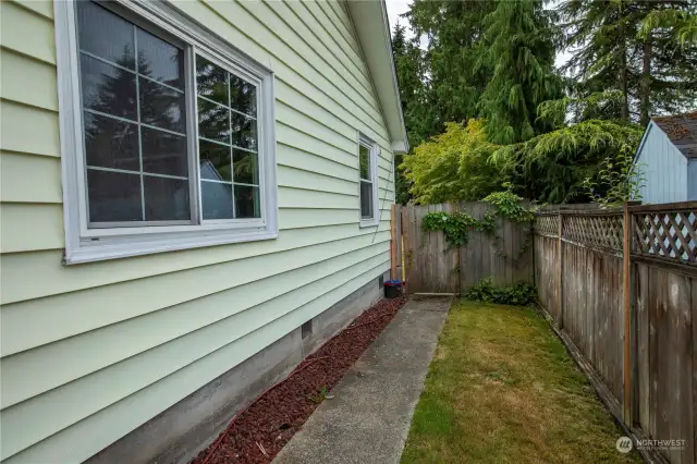 Side of house walkway to back yard.