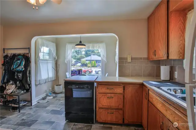 Kitchen with lots of natural light.