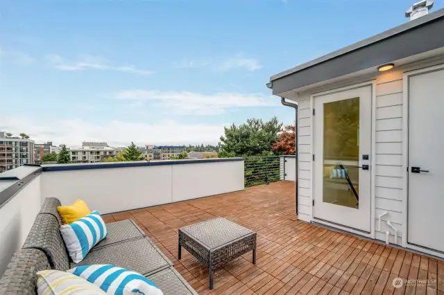 Soak up sweeping city views from the sprawling rooftop deck