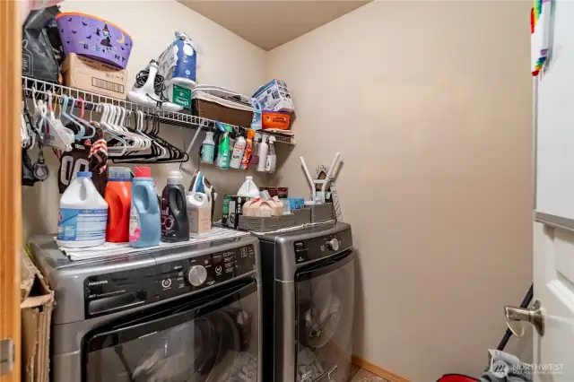 Laundry room off garage