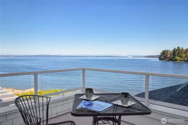Deck with a view off the upstairs bedroom