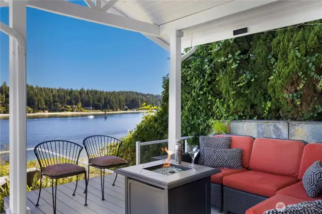 Covered seating for year round enjoyment
