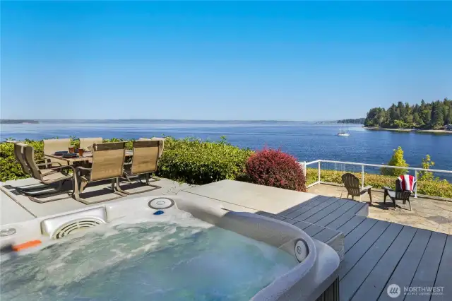 Puget Sound view from the hot tub!
