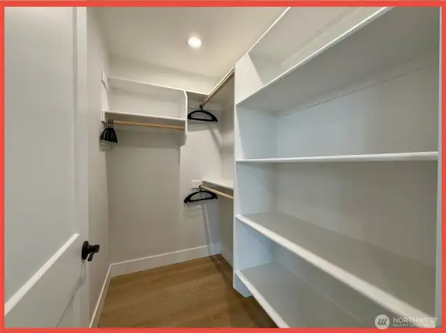 Walk-in closet in the primary suite