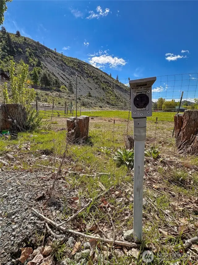 RV site complete with 30amp hookup and disposal