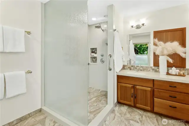The over-sized shower.