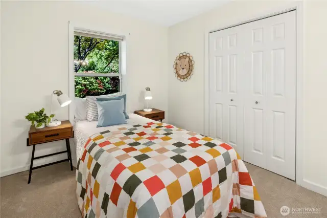 The third bedroom. The interior of the home was just freshly painted.