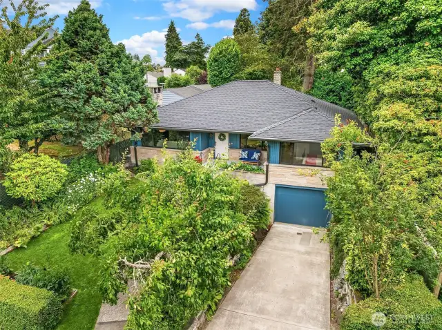 Driveway parking and attached garage