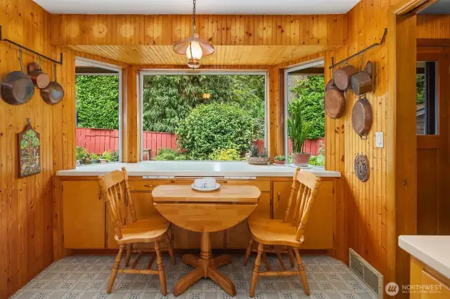 Light filled eat-in kitchen