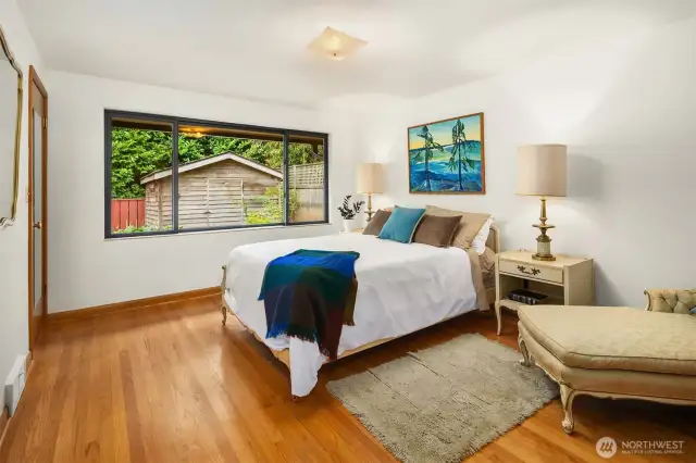 Primary bedroom with attached bathroom