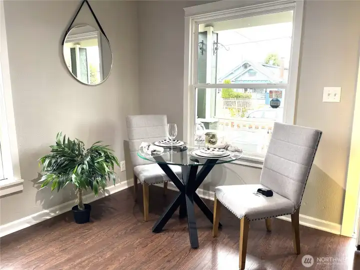 Framed by natural light, this dedicated dining area shows just how much space you really have - offering plenty of room to gather, dine, and enjoy everyday moments—without feeling cramped.