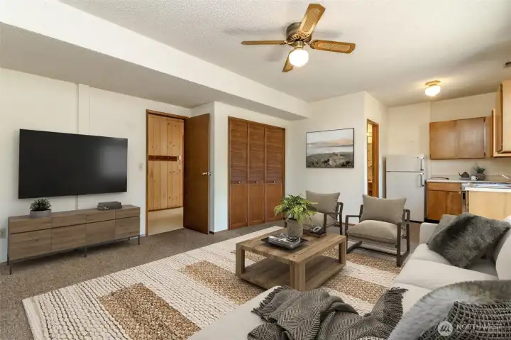 Virtually Staged - studio/rec room 2nd kitchen