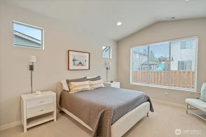 Primary with vaulted ceilings