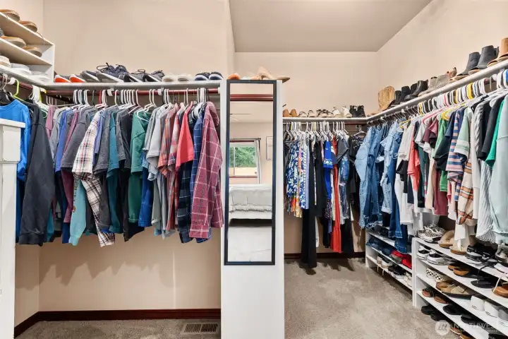 Extra large walk-in closet.