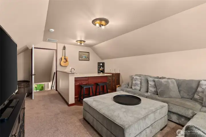 Wet bar upstairs bonus room.