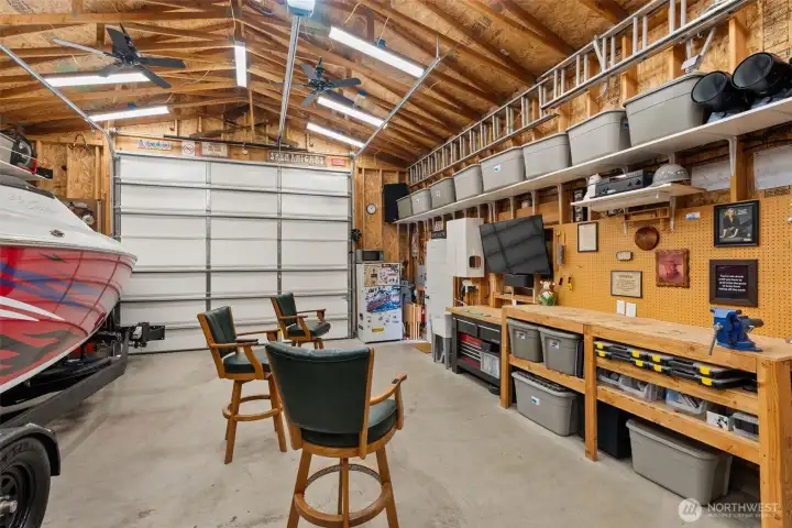 Wood stove for heat.