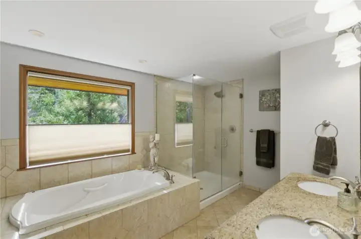 Master has gorgeous walk in master bathroom with soaker tup!