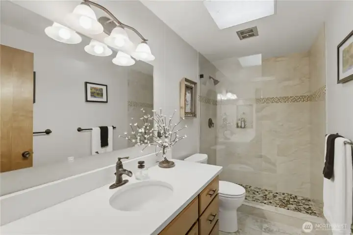 Upstairs bathroom with 3/4 shower