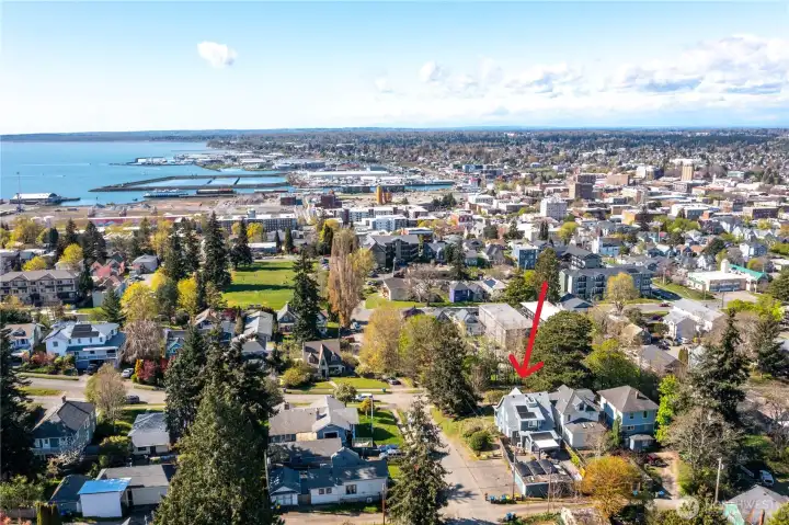Near Bellingham Bay, the Sehome Hill & Downtown Bellingham.