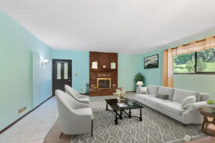 Virtually Staged Family Room