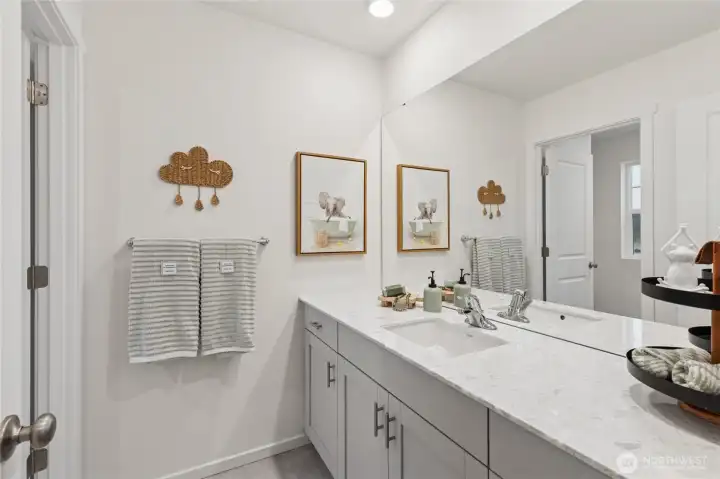 2nd bath separate from the shower so more than one can get ready! Photo is for representation only.
