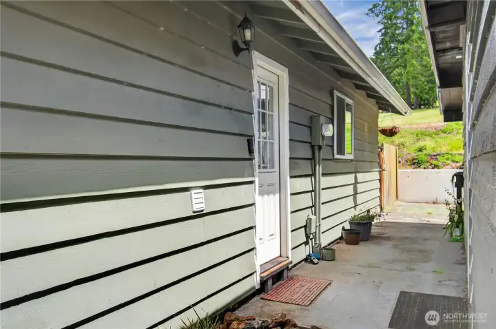 Side entrance