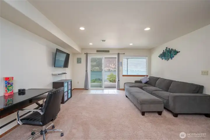 Lower level rec room.