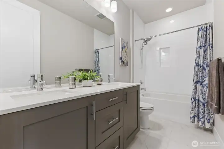 Upper Level Hall Bath with Two Sinks Upper Level Hall Bath with Two Sinks