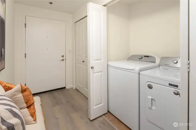 More closet space and FULL SIZE washer/dryer!
