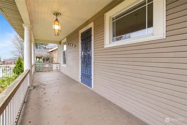 Welcoming covered porch.