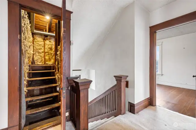 Stairs to attic space.