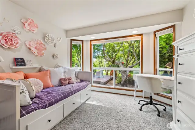 Secondary bedroom number one, previously used as a office and it overlooks the pasture.