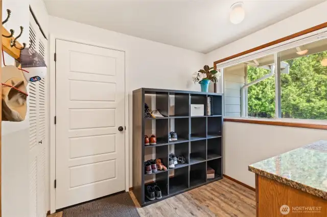 Mudroom off the garage.