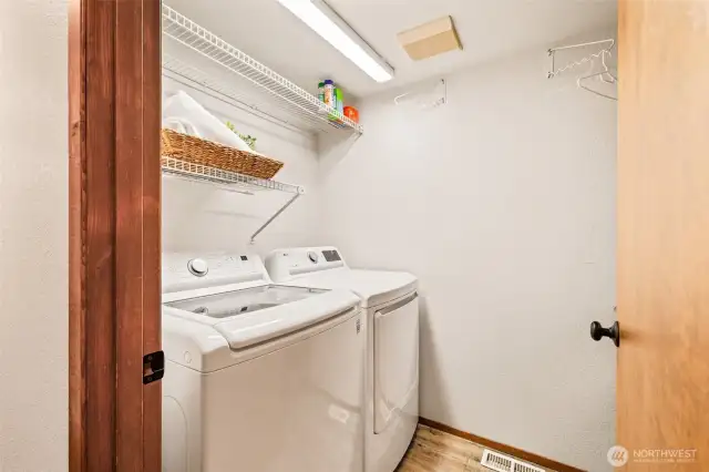 Good sized laundry space.