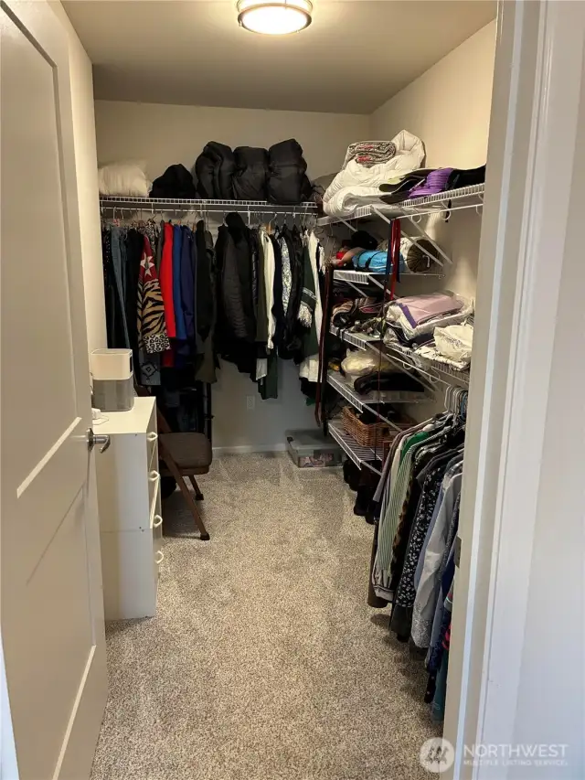 Spacious walk in closet