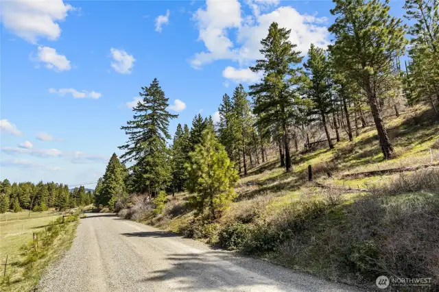Emerick Road along the West side of the property.