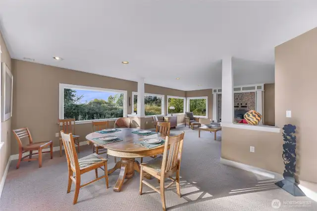 Open concept living and dining room