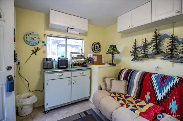Shelving, windows, and mini split to keep you perfect temp!