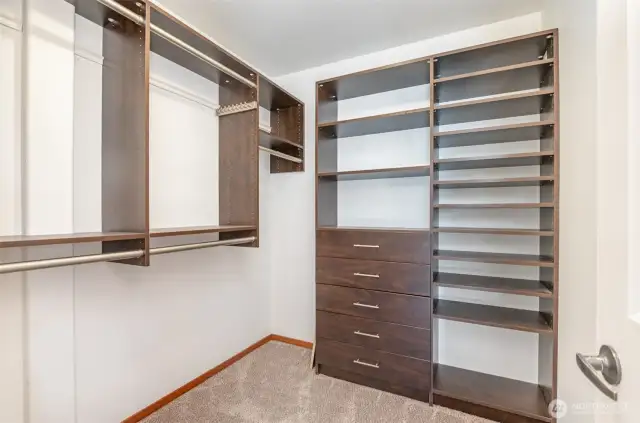 Primary suite walk-in closet & organizer